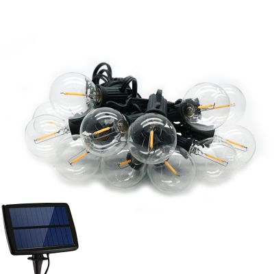 Solargirlande 5,5m inkl. 10 LED-Glühbirnen Filament E12 G40 IP44 * SOMMERTIPP *