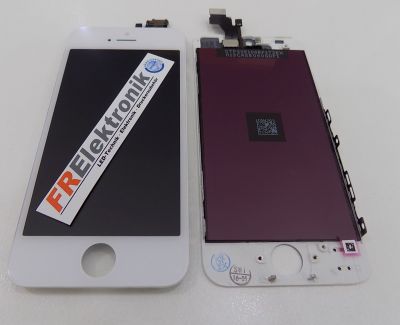 FRElektronik Premium Display LCD fr iPhone SE mit RETINA Glas Scheibe Front Weiss